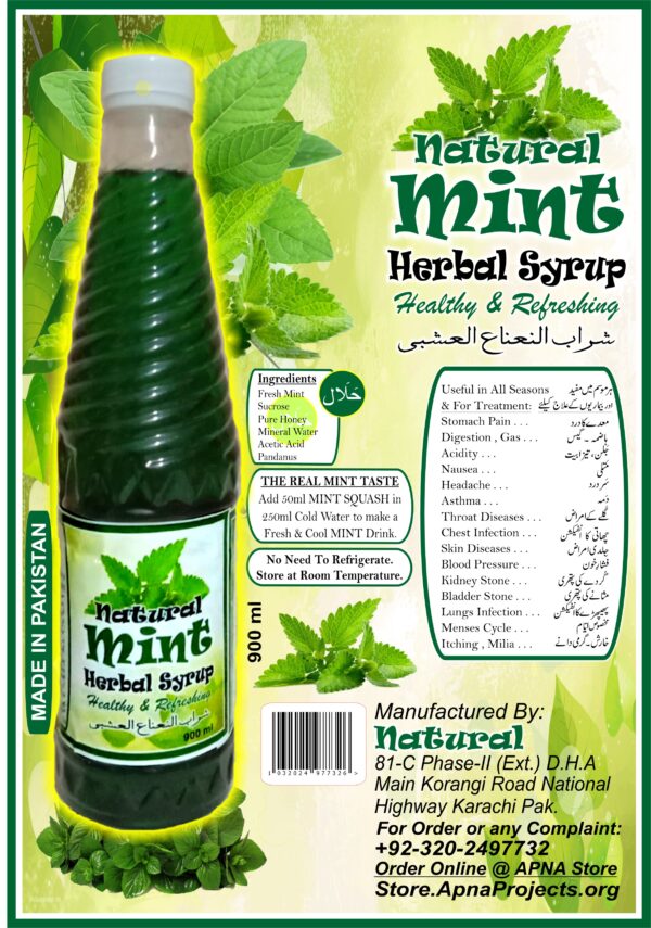 NATURAL MINT HERBAL SYRUP - Image 2